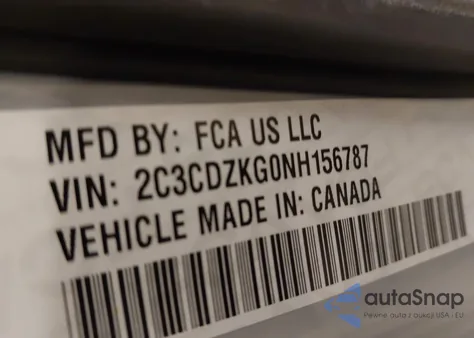 2022 Dodge Challenger Gt Awd z USA, uszkodzony, nr VIN 2C3CDZKG0NH156787